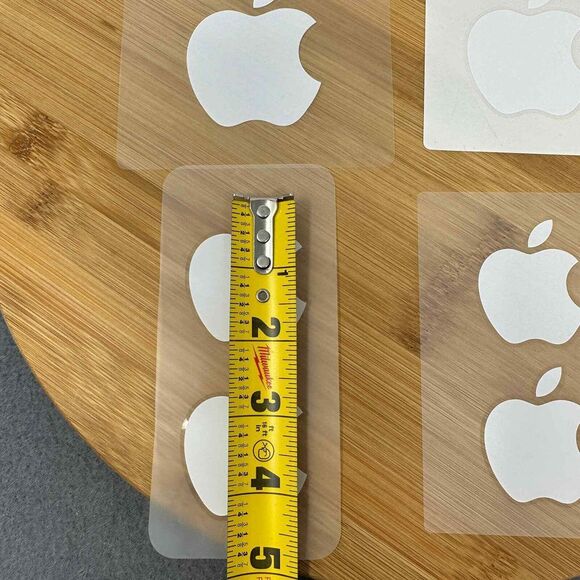 Genuine White Apple Logo Stickers Set of 4 Sheets of 2 Each Different Sizes - Picture 4 of 5